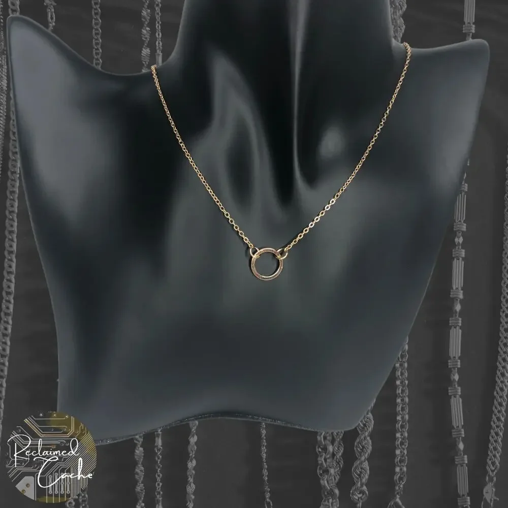 Gold Circle Charm Necklace